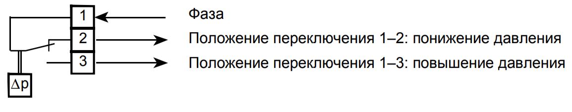 QBM81-3 вариант подключения реле давления