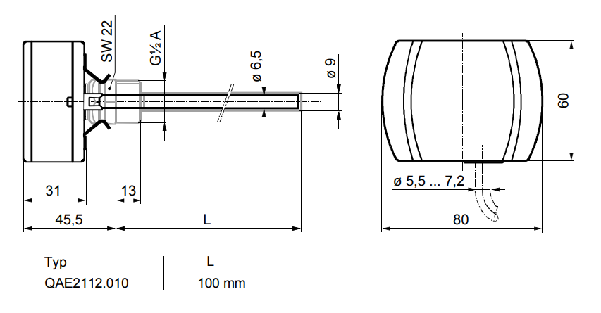 Размеры QAE2112.010