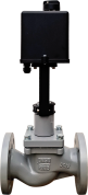 Клапан регулирующий 2-х ходовой чугунный фланцевый 25ч945нж Ду15 Ру16 Kvy 0,4 150°C с эл. приводом Regada ST mini 3-х позиционным 220В без датчика положения Энерготехномаш