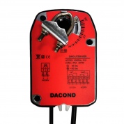 DAC-LF24-02SM: Привод воздушной заслонки Dacond, 2.5 Н*м, 0-10В,  2 концевых выключателя, 24В, с возвратной пружиной