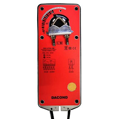 DAC-LF24-15S: Привод воздушной заслонки Dacond, 15 Н*м, ВКЛ/ВЫКЛ,  2 концевых выключателя, AC/DC 24В, с возвратной пружиной