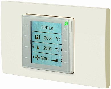 QMX3.P36G: Siemens Desigo, Модуль комнатный с KNX PL-Link, датчиком температуры, конфигурируемый с горизонтальной белой рамкой (3 горизонтальных модуля)