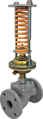 Регулятор давления прямого действия нормально закрытый "до себя" УРРД-НЗ-РД на пар стальной фланцевый Ду20 Ру25 Kvy 2,5 220°C диапазон настройки 0,05 - 0,3 Мпа  Энерготехномаш