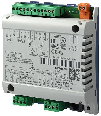 RXM21.1: Siemens Desigo, Вх/вых модуль RXM21.1 для фэнкойла, PL-LINK